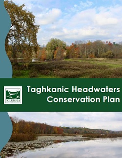 Cover of the Taghkanic Headwaters Conservation Plan, with the photos of the landscape behind the title.
