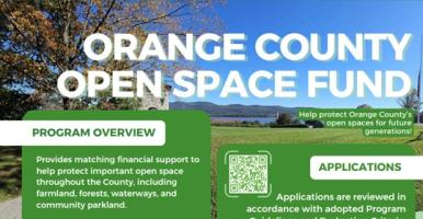Flyer about the Orange County Open Space Fund with Program Overview, Application, and Eligibility sections