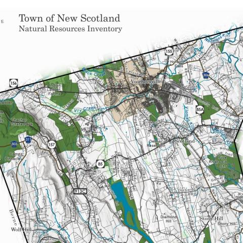partial view of Town of New Scotland base map from its natural resources inventory